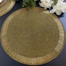 Load image into Gallery viewer, Handmade Gold Beaded Placemats (Set of 2)
