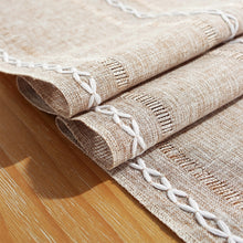 Load image into Gallery viewer, Beige Rustic Table Runner, Hemstitched Table Runner, Farmhouse Table Runner
