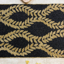Load image into Gallery viewer, Black &amp; Gold Handmade Beaded Table Runner
