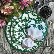 Load image into Gallery viewer, Green Lace Embroidered Linen Napkins
