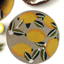 Load image into Gallery viewer, Lemon Beaded Placemats (Set of 2)
