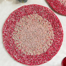 Load image into Gallery viewer, Luxury Pink Sequin &amp; Beads Placemats Pink and Peach (Set of 2)
