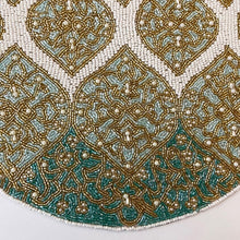 Load image into Gallery viewer, Luxury Teal &amp; Light Blue Beaded Placemats (Set of 2)

