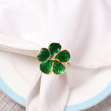 Load image into Gallery viewer, Green Plum Blossom Napkin Rings (4pcs/set)
