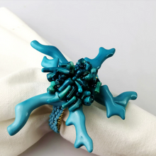 Load image into Gallery viewer, Wedding Decoration, turqouise coral napkin rings, tropical table decor, tropical napkin rings, Tabletop Decor, Party Wedding Set, party, Ornament Table Setting, Napkin Rings Wholesale, Napkin Ring Buckles, napkin decor, Holiday Napkin Ring, Holiday Napkin Holder, Dinner Table Rings, Dinner Table Decor, Decorative Serviette Ring, Decoration for Wedding, coral napkin rings, coral, colorful napkin rings, beach table decor, beach set up, beach napkin rings, beach decoration, nautical napkin rings, coastal decor
