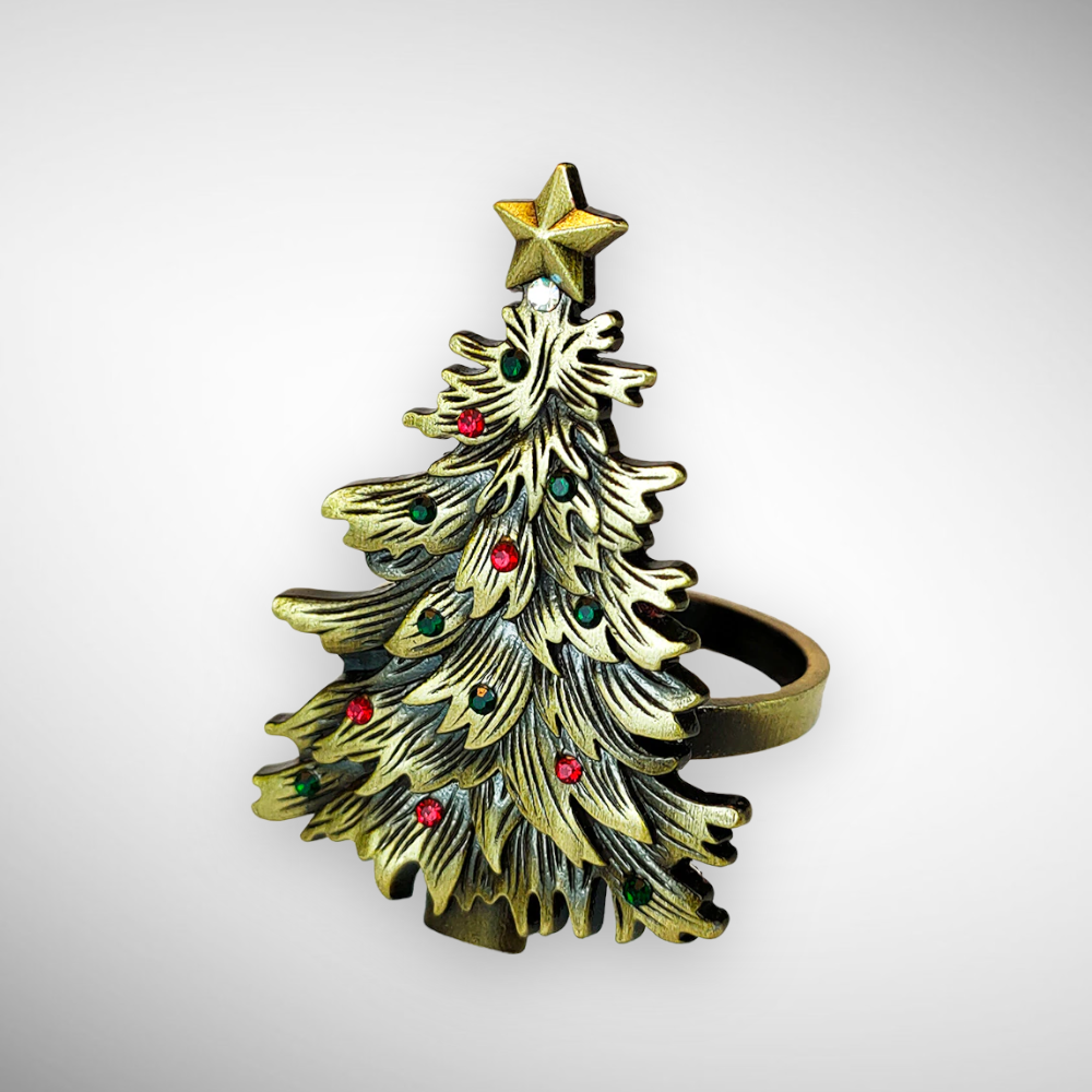 Vintage Christmas Tree Napkin Rings (6pcs/set)