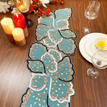 Load image into Gallery viewer, Blue Coral Handmade Beaded Table Runner 
