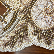 Load image into Gallery viewer, Gold &amp; Cream Handmade Beaded Table Runner
