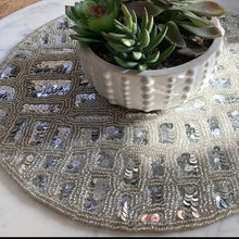 Load image into Gallery viewer, Silver Sequin Beaded Placemats
