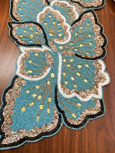 Load image into Gallery viewer, Blue Coral Handmade Beaded Table Runner
