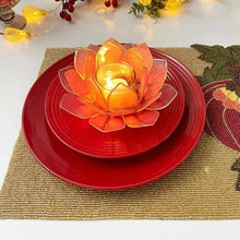 Load image into Gallery viewer, Pumpkin Beaded Placemat, halloween placemats, thanksgiving placemats
