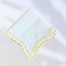 Load image into Gallery viewer, Yellow Embroidered Linen Napkins
