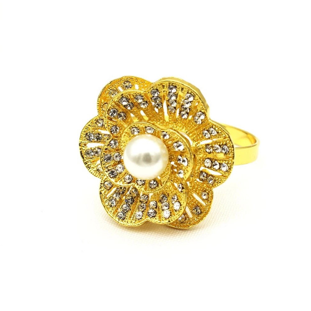 Pearl Flower Napkin Rings (4pcs/set)