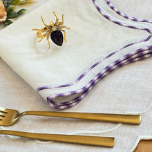 Load image into Gallery viewer, Purple Embroidered Linen Napkins
