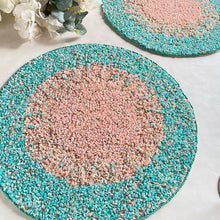 Load image into Gallery viewer, Luxury Turquoise Sequin &amp; Beads Handmade Placemats
